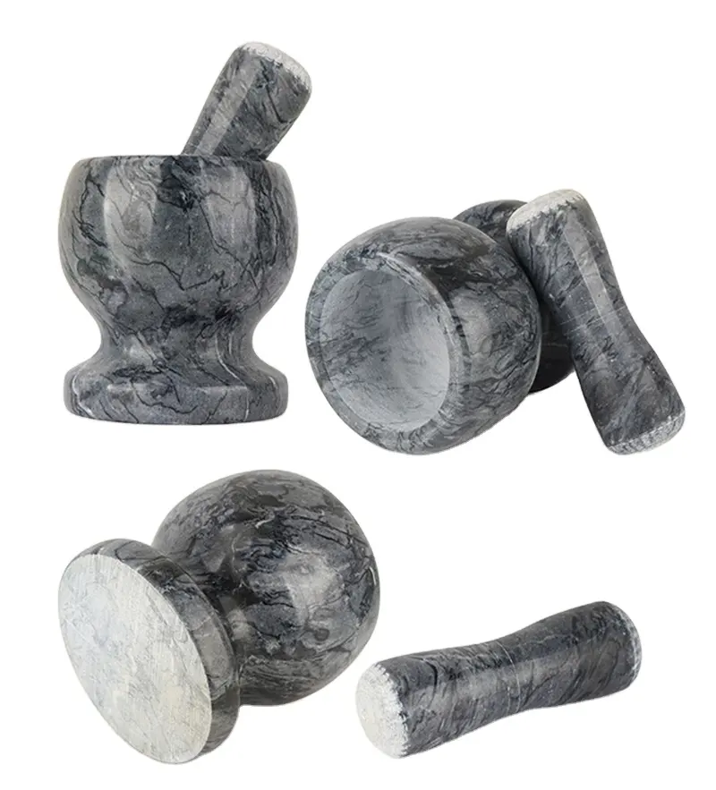 Hot Sale High Quality Kitchen Tool Natural Stone Marble Mortar Pestle Set For Grind Herb Tobacco Spice