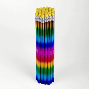 Crayons de couleur arc-en-ciel de haute qualité 4 en 1 avec corps laser, pour l'école, cadeaux promotionnels personnalisés - Product Image 4