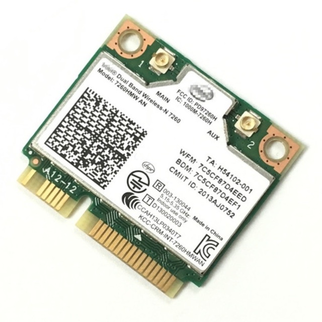 Intel Dual Band 300Mbps Wireless-N 7260 7260HMW 7260AN Half Mini PCI-e Card with BT 4.0 for Linux/Win7/Win8/Win10/AP for Laptop