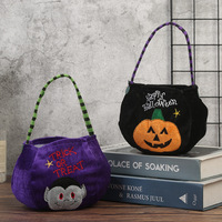 Sacs de bonbons d'Halloween transfrontaliers, décorations, sacs cadeaux pour enfants de maternelle, accessoires de scène en tissu en forme de citrouille