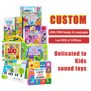 <span class=keywords><strong>Livre</strong></span> électronique interactif bilingue anglais-chinois personnalisé pour bébé, reliure parfaite, couverture rigide, bouton <span class=keywords><strong>audio</strong></span>, son animal - Product Image 2