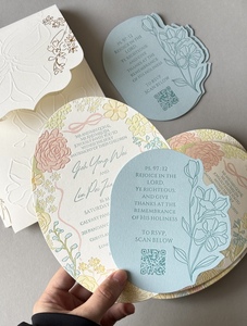 Cartes <span class=keywords><strong>d</strong></span>'<span class=keywords><strong>invitation</strong></span> de mariage personnalisées élégantes avec lettrage en relief, dorure et enveloppes - Product Image 6