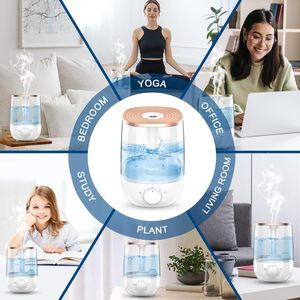 Humidificador Ultrasónico Eléctrico Inteligente de 4L con Luz LED, Control por Aplicación, Vapor Frío y Cálido para el Hogar, Dormitorio y Cuarto de Bebé - Product Image 3