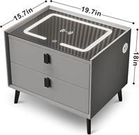 Table de chevet intelligente contemporaine avec horloge numérique et fonctions d'alarme