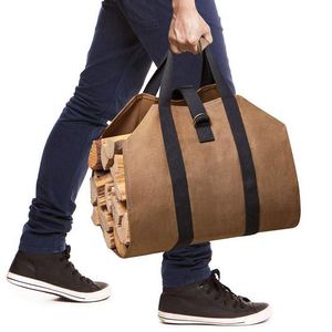 Sac de transport robuste en toile cirée pour foyer, certifié BSCI, grand sac fourre-tout pour bois de chauffage, idéal pour le camping et l'intérieur - Product Image 5