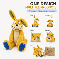 Peluche personnalisée lapin sur mesure, directement de l'usine, à partir de vos designs (OEM/ODM), poupée de personnage en peluche pour marques IP originales