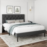Luxuriöses Elite-Samtbett mit Verstellbarer Klappbarer Plattform, Massivholzlatten aus Eiche, Modernes Schlafzimmer-Set