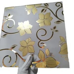 3mm 4mm High quality Various Type Deep Acid Etched/Art Stained/Decorative/Titanium Coating Silver Golden Mirror Glass