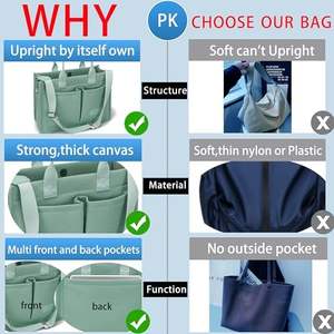 Borsa da donna in tela di media durata da donna borsa da lavoro lunga da lavoro da infermiera da College borsa a tracolla alla moda libro borsa per Laptop - Product Image 4