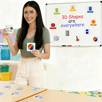 Tarjetas Magnéticas de Felpa UCI con Formas 3D y Referencias Bíblicas |   18 Piezas de Materiales Manipulativos de Matemáticas, Suministros para Maestros de Geometría