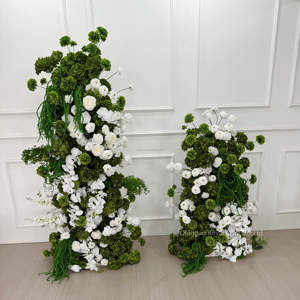 برج كيك من الزهور الاصطناعية، زهور على شكل قرون، حامل زهور لتزيين طاولات حفلات الزفاف، قوس زهور للمسرح وديكور حفلات الزفاف - Product Image 6