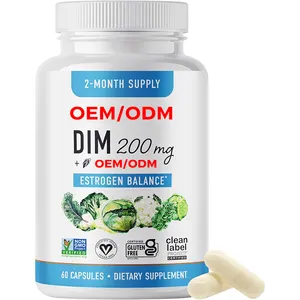 Suplemen DIM suplemen 200 mg Estrogen Balance, suplemen jerawat Hormonal, dukungan CNY, suplemen Vegan