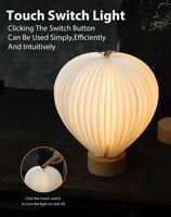 Lampe de nuit de bureau LED RVB moderne Lampe de table sans fil rechargeable et écologique Lampe en papier pliante pour montgolfière Flexible DC