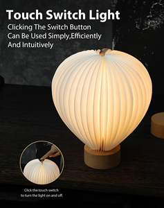 Lampe de nuit de bureau LED RVB moderne Lampe de <span class=keywords><strong>table</strong></span> sans fil rechargeable et écologique Lampe en papier <span class=keywords><strong>pliante</strong></span> pour montgolfière Flexible DC - Product Image 3