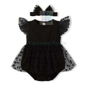 Combinaison d'été pour enfants fille sans manches patchwork maille triangle <span class=keywords><strong>Ha</strong></span> vêtements pour bébés filles - Product Image 1