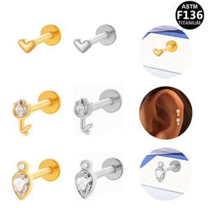 Boucles d'oreilles en titane F136, alliage de titane pour percer les oreilles, bijoux unisexes pour usage quotidien - Product Image 1