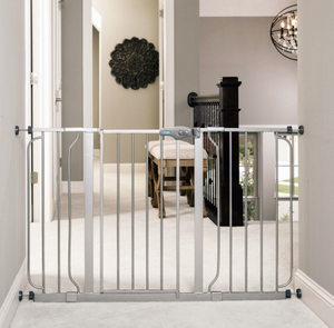 TAK Porte bébé rétractable 33 "de haut s'étend jusqu'à 55" de large Gris/Sécurité enfant Portes bébé Portes rétractables pour animaux de compagnie pour escaliers - Product Image 6