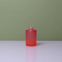 Botol Tetes Kaca Silinder Merah Premium Berlapis Es dengan Cetak Sablon dan Tutup Putih Berlapis UV Mewah Chengxin untuk Serum Anti-Penuaan Kecantikan