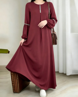 Nouvelle Arrivée 2026 – Robe Abaya Modeste Ramadan Élégante Verte à Paillettes Manches Longues pour Femmes Musulmanes de Dubaï et du Moyen-Orient – Personnalisable