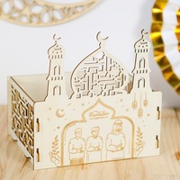 Plateau de service de Table islamique, ornement de Ramadan, plateau à Dessert en bois Eid Mubarak plateau de mosquée lune étoile