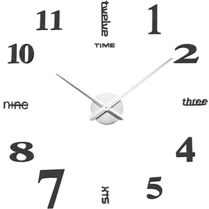 Современные безрамные большие винтажные металлические настенные часы «сделай сам» для дома, часы, украшение для часов, 3D настенные часы, наклейка