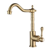 Robinet de lavabo HONGDEC en or, commande à levier unique, eau chaude et froide, sortie d'eau incurvée pivotante à 360°