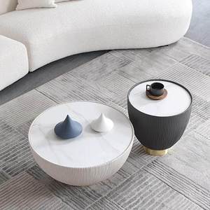 Table basse en pierre et bois, style minimaliste moderne, luxe léger, ensemble de 2 pièces, durable, convertible, haute qualité, mobilier d'intérieur <span class=keywords><strong>Calla</strong></span> - Product Image 4