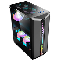 Boîtier de jeu PC le plus populaire ATX/M-ATX, tours d'ordinateur pour ordinateur de bureau USB3.0, personnalisable OEM avec panneau à effet lumineux miroir