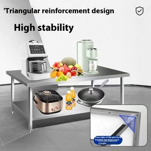 Plan de travail en acier inoxydable robuste pour <span class=keywords><strong>cuisine</strong></span> commerciale, préparation alimentaire, salon de thé, laiterie, hôtels et restaurants (vente en gros) - Product Image 6