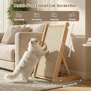 Grattoir pour chat, planche à gratter en sisal de 23 pouces avec 5 hauteurs réglables, pas d'assemblage requis, grattoirs pliables pour chat - Product Image 6