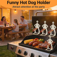 Support à hot-dogs WELAND, supports à saucisses réutilisables et amusants pour barbecue, support à saucisses en acier inoxydable pour grillades en plein air et camping