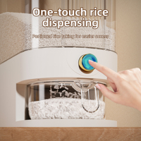 Distributeur de riz à pression, boîte de rangement hermétique en plastique pour céréales domestiques avec tasse doseuse