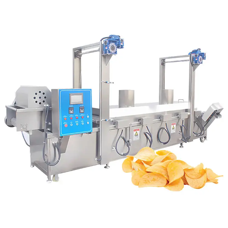 Electric Onion Peanut Potato Chips Frying Machine Continuous Deep Fryer