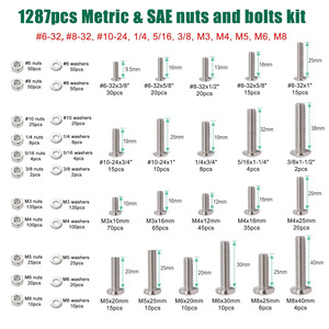 304 Stainless Steel Phillips Pan Head Screws And Nuts Set 2002Pcs Metric Grade A Countersunk Self Tapping Screws Kit - Product Image 4