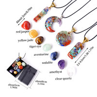 Kit de bijoux Orgone de guérison en gros, pendentif collier en résine Orgonite avec pierres roulées Chakra, coffret cadeau