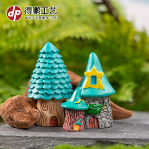 Miniature Resin Treehouse Ornaments Garden Decor Cartoon Houses Indoor Outdoor Freestanding Craft Decorations - Product Image 3