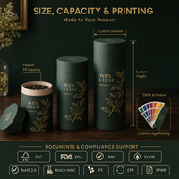 Emballage en tube de papier de qualité alimentaire sur mesure OEM, boîte cylindrique en kraft certifiée FSC pour le thé, le café, les en-cas, les coffrets cadeaux
