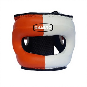 Protector de Cabeza para Boxeo SAIBRO, de Cuero Vacuno Naranja, Protección Facial Completa, Equipo de Entrenamiento de Alta Calidad, Personalizable - Product Image 5