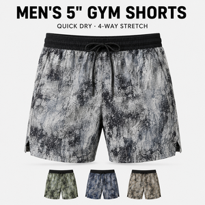 Custom Logo <b>Men's</b> <b>5</b> <b>Inch</b> <b>Inseam</b> Gym <b>Shorts</b> Quick Dry 4 Way Stretch Printed Woven Fabric Private Label OEM ODM Manufacturer - Product Image 1