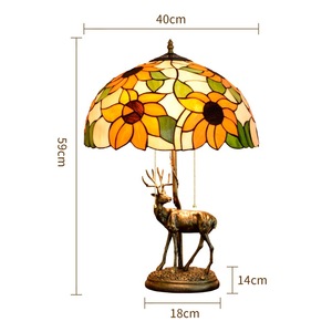 Lampe de bureau en résine à led, lumière naturelle nordique, modèle original, mosaïque vitrail, lampe de Table - Product Image 4