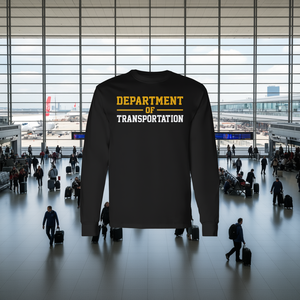 T-shirt à manches longues du département des transports, noir, col rond, unisexe pour adulte - Product Image 1