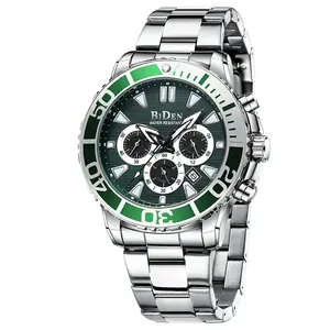 拜登0260时尚男士石英表不锈钢防水日期24小时显示计时手表男士商务奢华钟