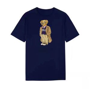 T-shirts décontractés à col rond pour hommes, 100 % coton, haute qualité, imprimé ours personnalisé, tissu 240 grammes, <span class=keywords><strong>vêtements</strong></span> pour hommes en gros - Product Image 2