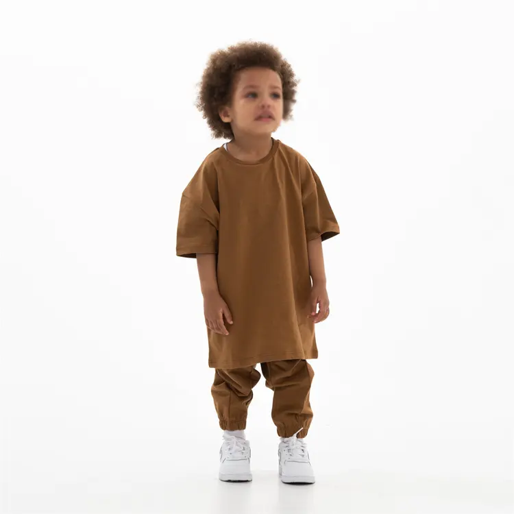 French Terry Toddler Fall Track Suits Plus Size Oversize Shirts Tapered Pants With Pockets Two Piece Jogging Suit Boy Super Cozy