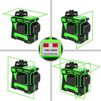 Niveau laser vert industriel 12 lignes 3D auto-nivelant rotatif à 360° rechargeable pour la construction de plafonds, carrelages et plaques de plâtre, outil de mesure