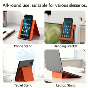 Flexible Silicone <b>Foldable</b> Storage Holder for Phone Tablet Laptop <b>Desk</b> Accessories Home Office Bendable Portable Desktop Mount - Product Image 3