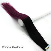 Extensions de cheveux à bande adhésive pour femmes, cheveux Remy, différentes couleurs, blond, Ombre, Balayage