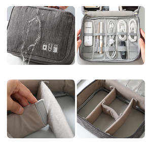 Sac organisateur électronique Sac d'accessoires Sac de voyage Organisateur de câble pour disques durs Mini <span class=keywords><strong>Kindle</strong></span> Câbles Chargeur Power Bank - Product Image 3