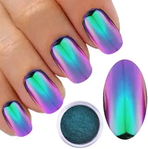 Chameleon Spiegel Chrome Nail Shifting Poeder Multi Colour Changing Glitter Groen Paars Effect