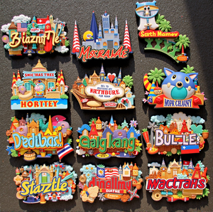 Biểu Tượng Tùy Chỉnh Nam Châm UV In Các Nước Chạm Khắc Khung 3D Gỗ Tùy Chỉnh Tủ Lạnh Bằng Gỗ Nam Châm - Product Image 6